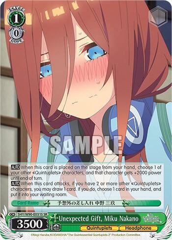 Unexpected Gift, Miku Nakano (SR), The Quintessential Quintuplets 2 5HY/W90-E031S SR