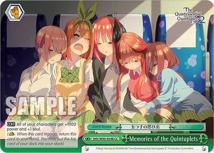 Memories of the Quintuplets, The Quintessential Quintuplets 2 5HY/W90-E048 CC