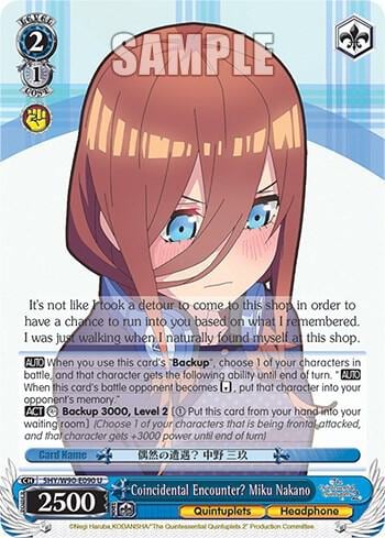 Coincidental Encounter? Miku Nakano, The Quintessential Quintuplets 2 5HY/W90-E090 U
