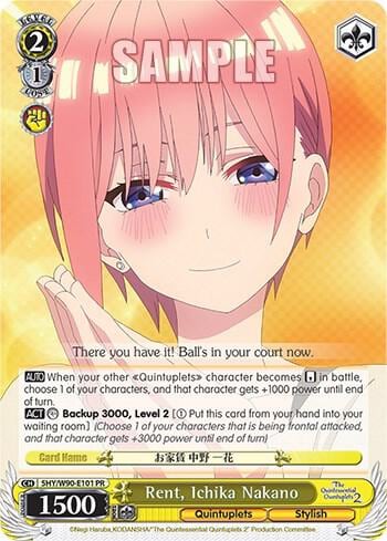 Rent, Ichika Nakano, The Quintessential Quintuplets 2 5HY/W90-E101 PR