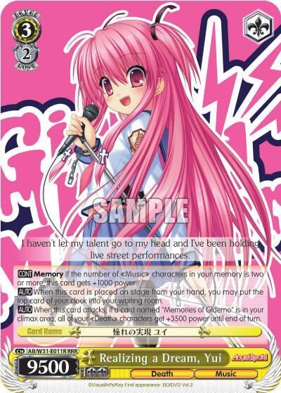 Realizing a Dream, Yui (RRR), Angel Beats! Re:Edit AB/W31-E011R RRR