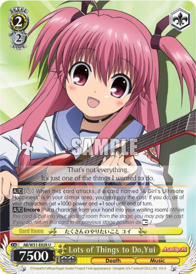 Lots of Things to Do, Yui, Angel Beats! Re:Edit AB/W31-E028 U