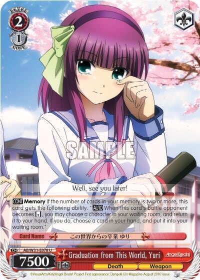 Graduation from This World, Yuri, Angel Beats! Re:Edit AB/W31-E078 U
