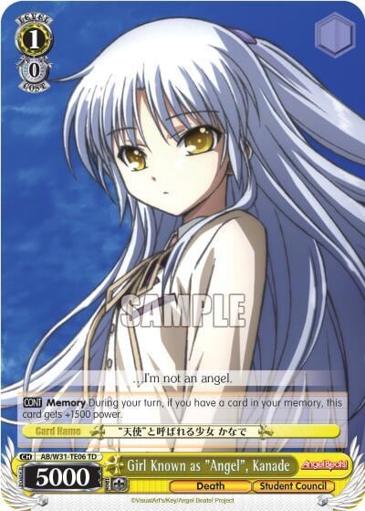 Girl Known as "Angel", Kanade, Angel Beats! Re:Edit AB/W31-TE06 TD