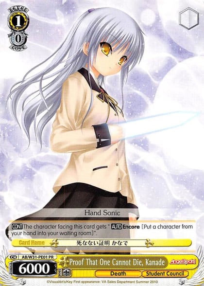 Proof That One Cannot Die, Kanade, Angel Beats! Re:Edit AB/W31-PE01 PR