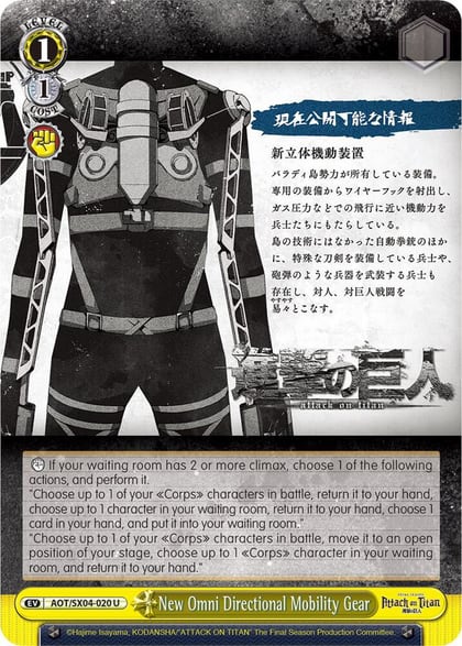 New Omni Directional Mobility Gear, Attack On Titan: Final Season AOT/SX04-020 U