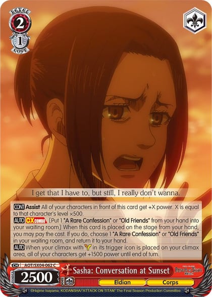 Sasha: Conversation at Sunset, Attack On Titan: Final Season AOT/SX04-062 C