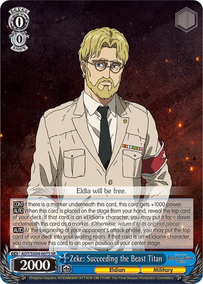 Zeke: Succeeding the Beast Titan (SR), Attack On Titan: Final Season AOT/SX04-067S SR