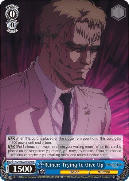 Reiner: Trying to Give Up, Attack On Titan: Final Season AOT/SX04-070 R