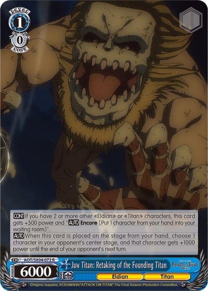 Jaw Titan: Retaking of the Founding Titan, Attack On Titan: Final Season AOT/SX04-072 R