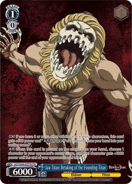 Jaw Titan: Retaking of the Founding Titan (TTR), Attack On Titan: Final Season AOT/SX04-072TTR TTR