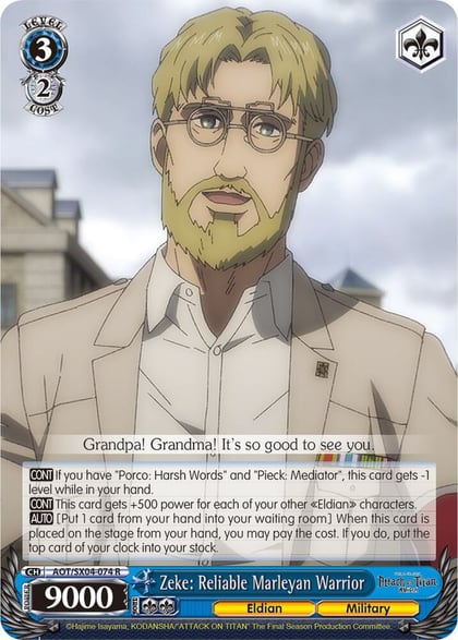 Zeke: Reliable Marleyan Warrior, Attack On Titan: Final Season AOT/SX04-074 R