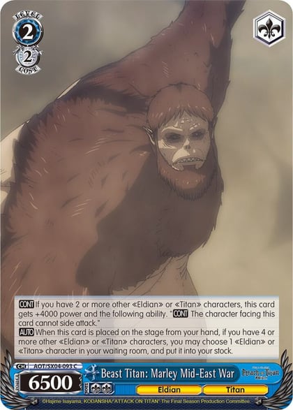 Beast Titan: Marley Mid-East War, Attack On Titan: Final Season AOT/SX04-093 C