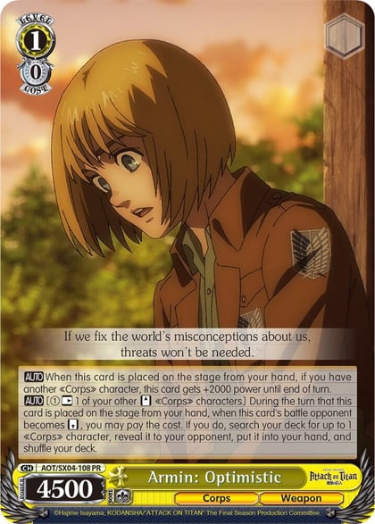 Armin: Optimistic, Attack On Titan: Final Season AOT/SX04-108 PR
