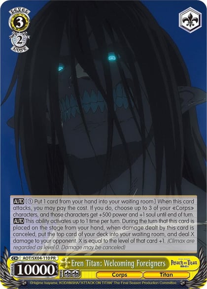 Eren Titan: Welcoming Foreigners, Attack On Titan: Final Season AOT/SX04-110 PR