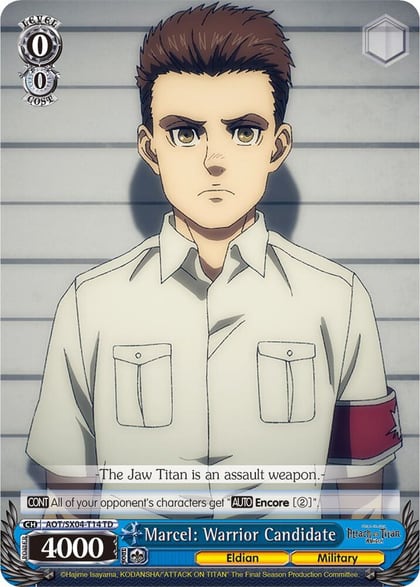 Marcel: Warrior Candidate, Attack On Titan: Final Season AOT/SX04-T14 TD