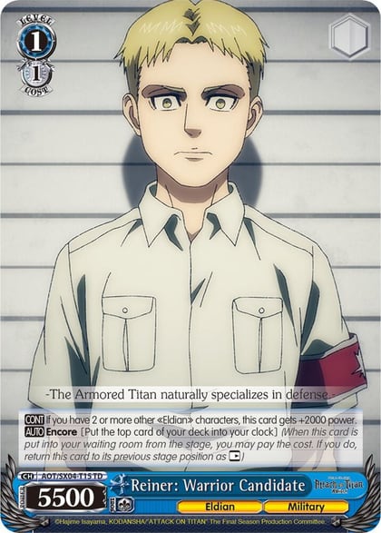 Reiner: Warrior Candidate, Attack On Titan: Final Season AOT/SX04-T15 TD