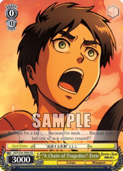 "A Chain of Tragedies" Eren, Attack on Titan AOT/S35-TE04 TD