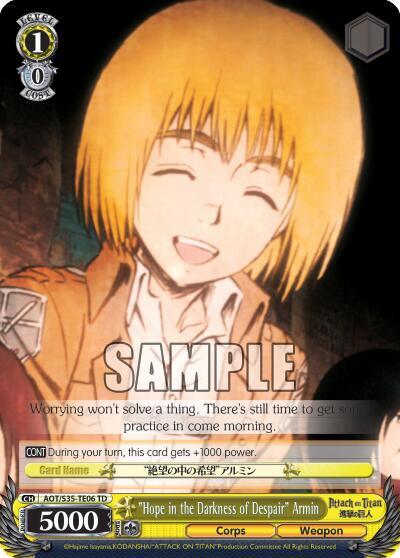 "Hope in the Darkness of Despair" Armin, Attack on Titan AOT/S35-TE06 TD