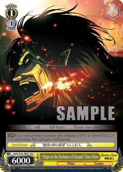 "Hope in the Darkness of Despair" Eren TItan, Attack on Titan AOT/S35-TE07 TD