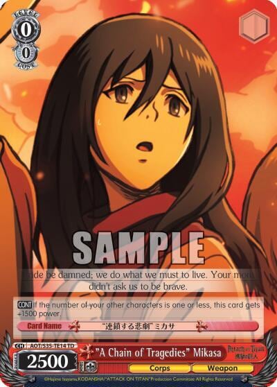 "A Chain of Tragedies" Mikasa, Attack on Titan AOT/S35-TE14 TD