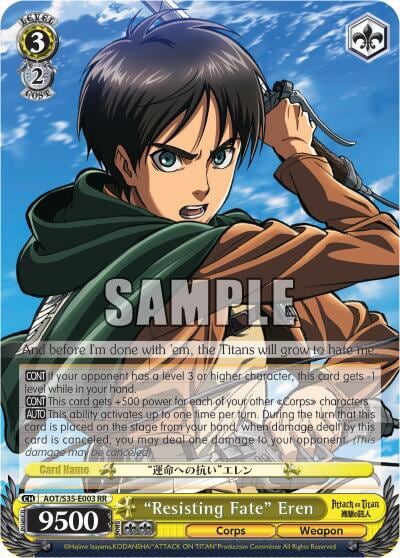 "Resisting Fate" Eren, Attack on Titan AOT/S35-E003 RR