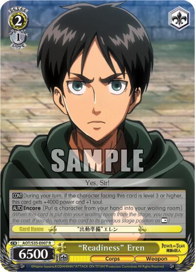 "Readiness" Eren, Attack on Titan AOT/S35-E007 R