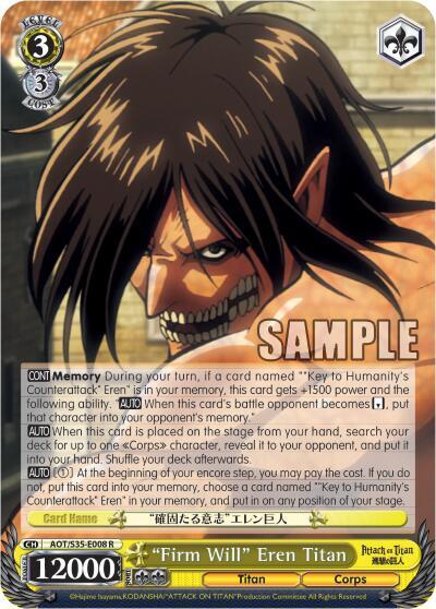 "Firm Will" Eren Titan, Attack on Titan AOT/S35-E008 R