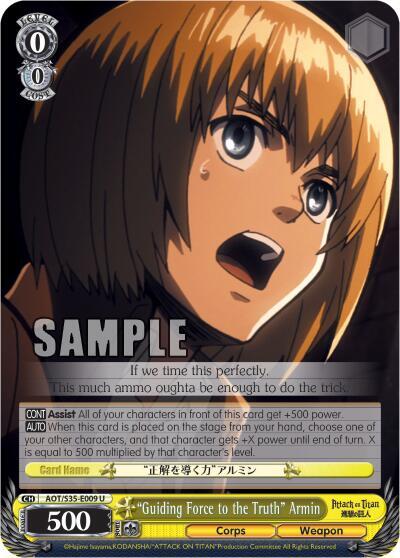"Guiding Force to the Truth" Armin, Attack on Titan AOT/S35-E009 U