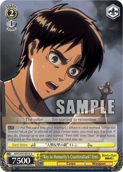 "Key to Humanity's Counterattack" Eren, Attack on Titan AOT/S35-E013 U