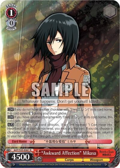 "Awkward Affection" Mikasa, Attack on Titan AOT/S35-E061 R