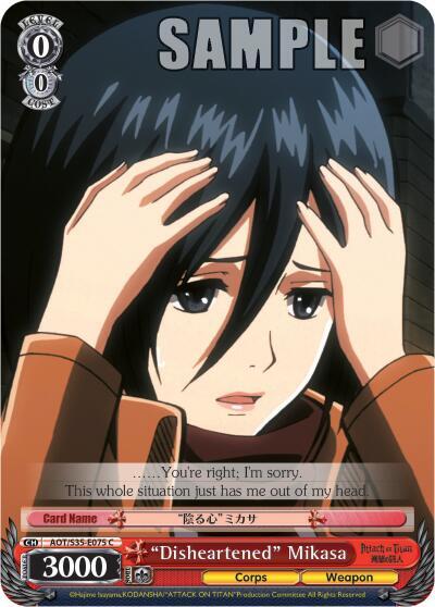 "Disheartened" Mikasa, Attack on Titan AOT/S35-E075 C