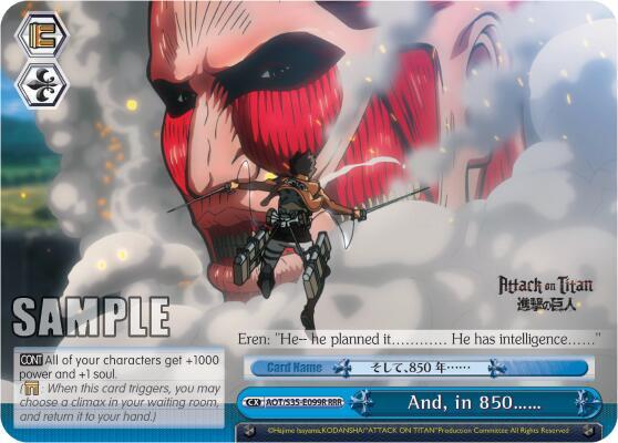And, in 850…… (RRR), Attack on Titan AOT/S35-E099R RRR