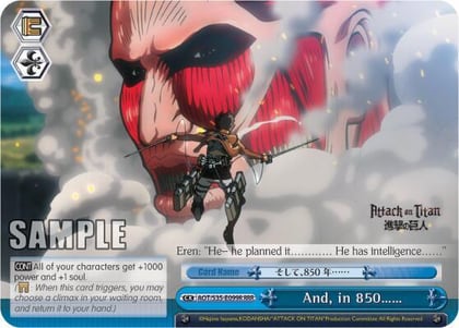 And, in 850…… (RRR), Attack on Titan AOT/S35-E099R RRR