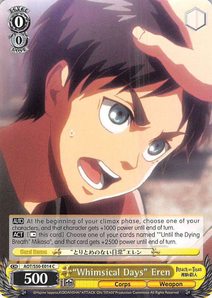 "Whimsical Days" Eren, Attack on Titan Vol. 2 AOT/S50-E014 C