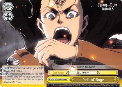 Yell of Rage (A), Attack on Titan Vol. 2 AOT/S50-E023a CC