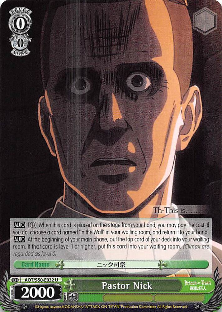 Pastor Nick, Attack on Titan Vol. 2 AOT/S50-E032 U