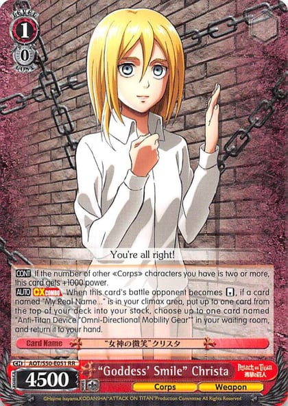 "Goddess' Smile" Christa, Attack on Titan Vol. 2 AOT/S50-E051 RR