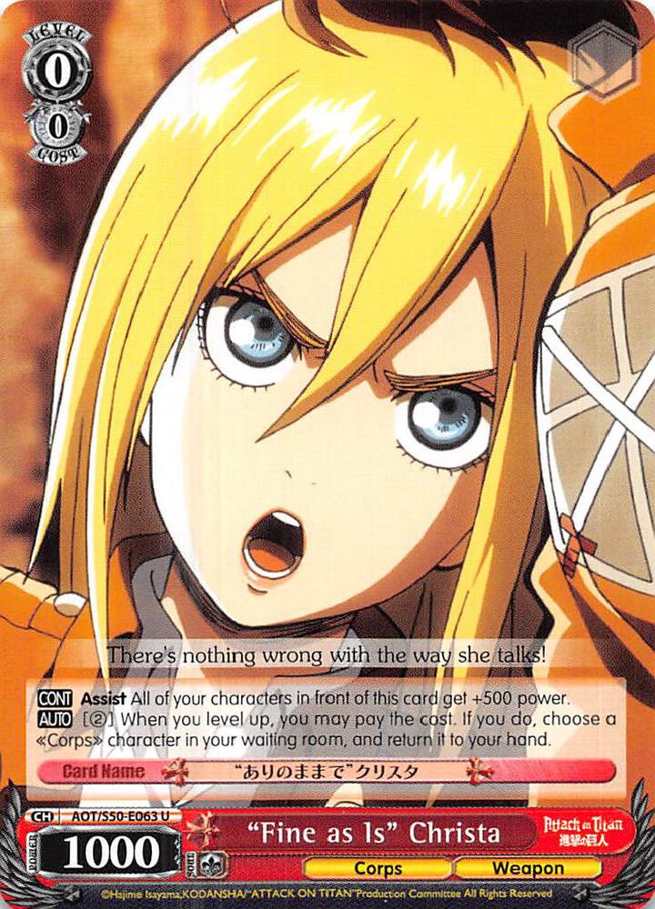 "Fine as Is" Christa, Attack on Titan Vol. 2 AOT/S50-E063 U