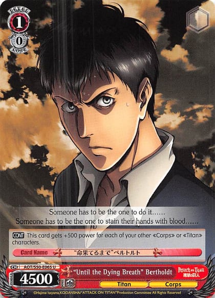 "Until the Dying Breath" Bertholdt, Attack on Titan Vol. 2 AOT/S50-E065 U