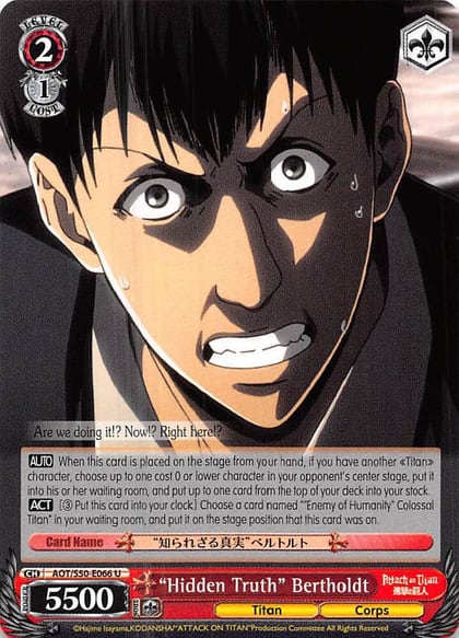 "Hidden Truth" Bertholdt, Attack on Titan Vol. 2 AOT/S50-E066 U