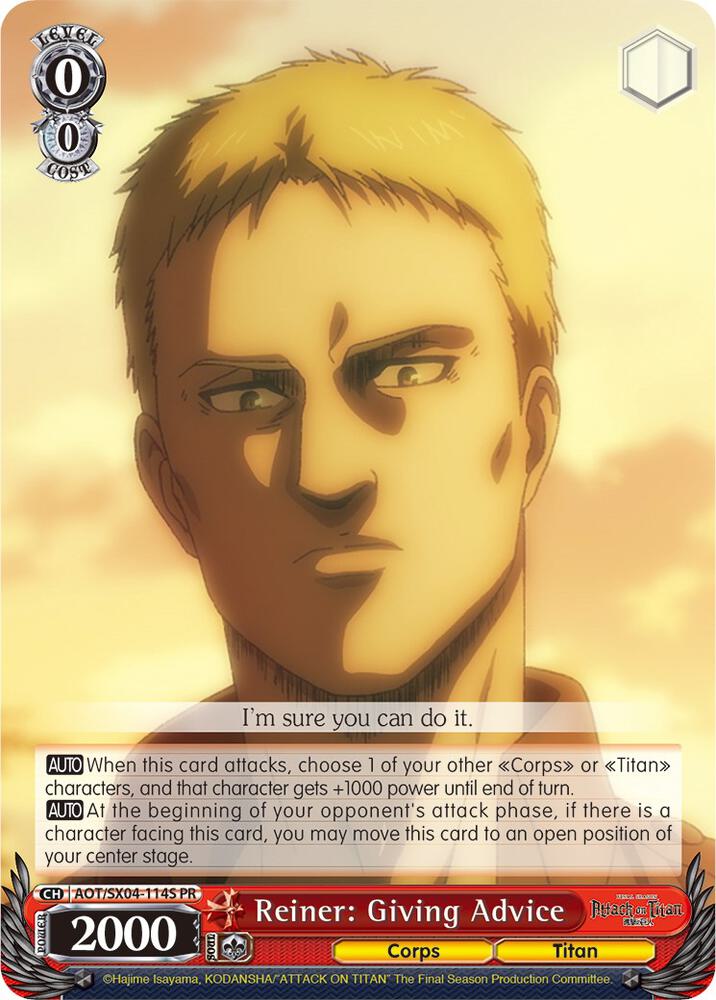 Reiner: Giving Advice (Foil), Attack On Titan: Final Season AOT/SX04-114S PR
