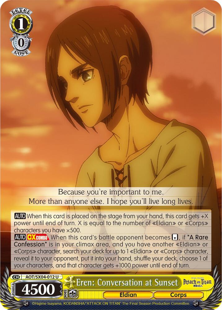 Eren: Conversation at Sunset, Attack On Titan: Final Season AOT/SX04-012 U
