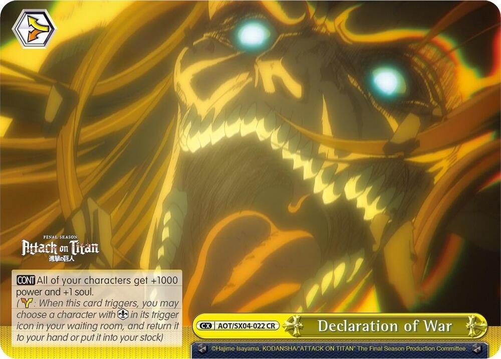 Declaration of War, Attack On Titan: Final Season AOT/SX04-022 CR