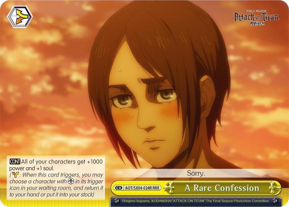 A Rare Confession (RRR), Attack On Titan: Final Season AOT/SX04-024R RRR