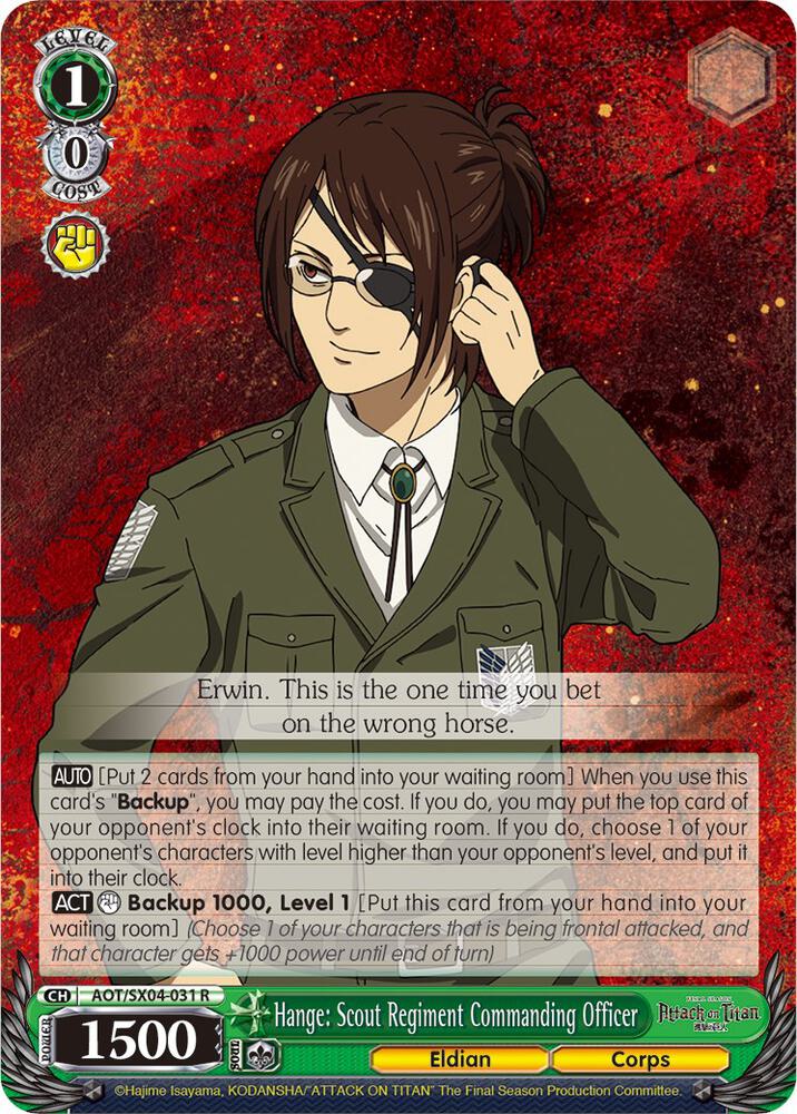 Hange: Scout Regiment Commanding Officer, Attack On Titan: Final Season AOT/SX04-031 R