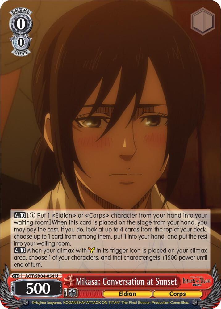 Mikasa: Conversation at Sunset, Attack On Titan: Final Season AOT/SX04-054 U