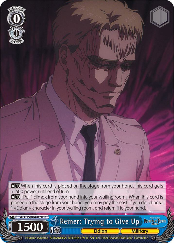Reiner: Trying to Give Up, Attack On Titan: Final Season AOT/SX04-070 R
