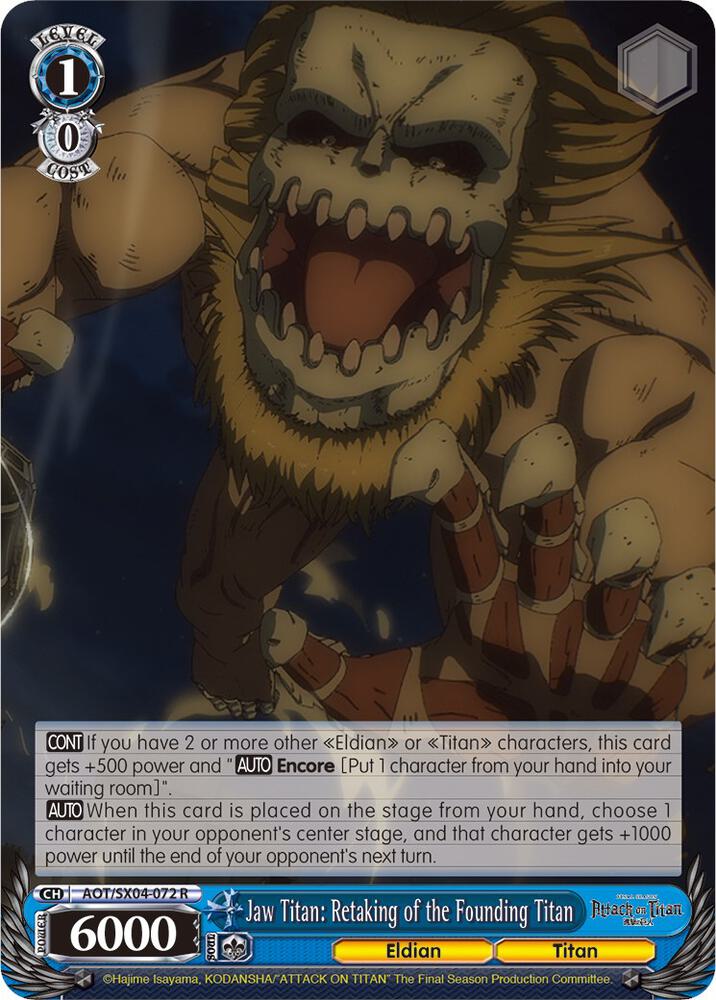 Jaw Titan: Retaking of the Founding Titan, Attack On Titan: Final Season AOT/SX04-072 R