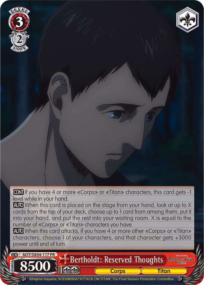 Bertholdt: Reserved Thoughts, Attack On Titan: Final Season AOT/SX04-117 PR